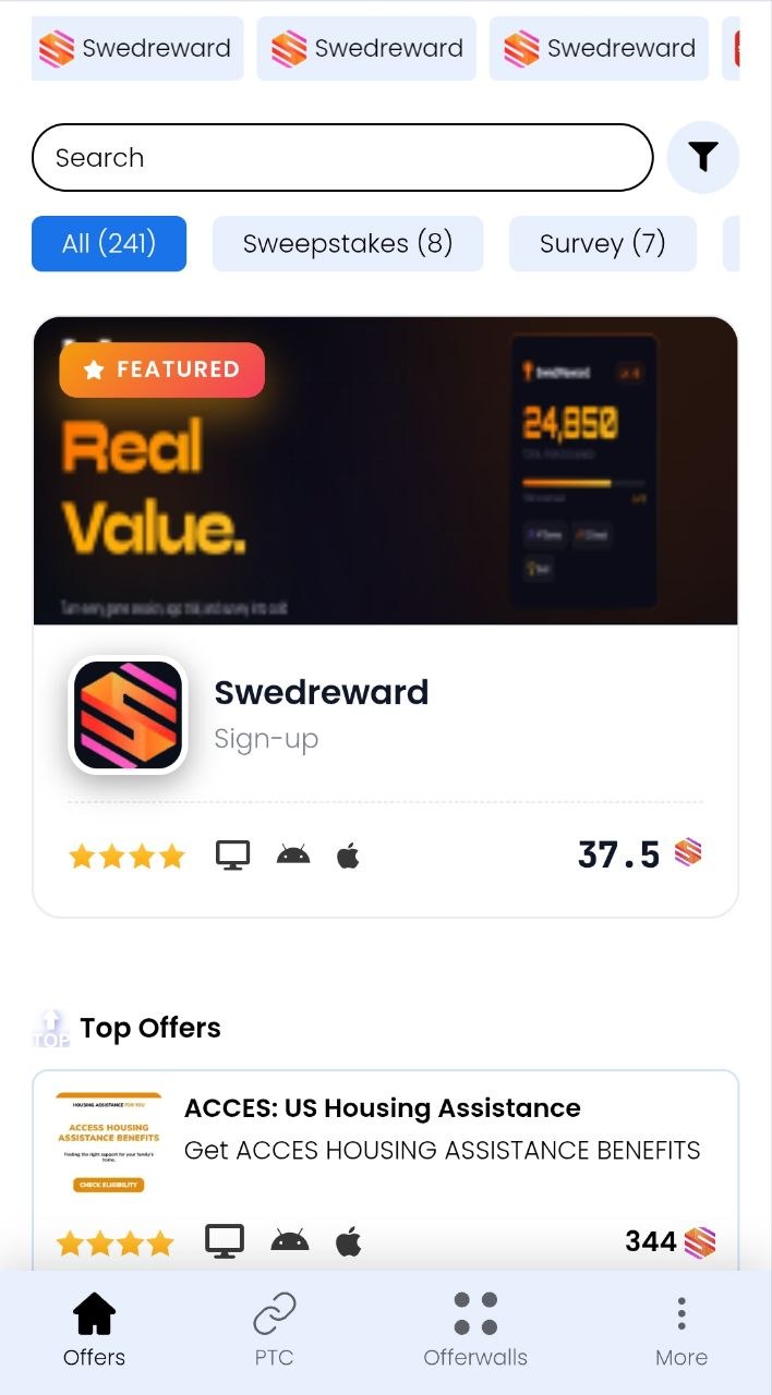 AdswedMedia mobile offerwall