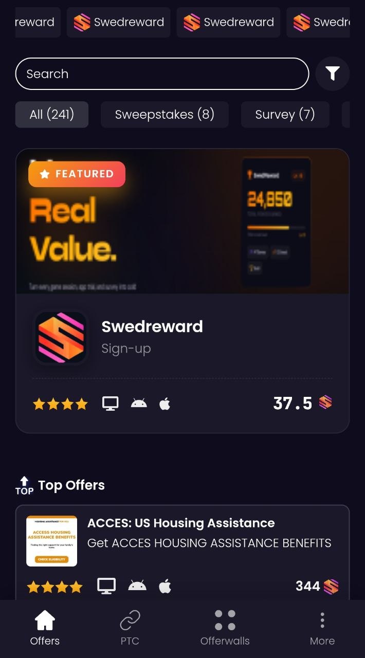 AdswedMedia mobile offerwall
